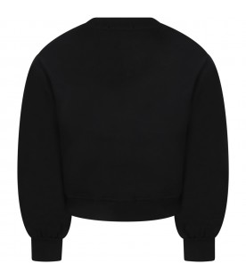 Black sweatshirt for girl with logo