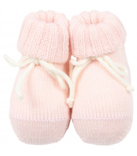 Pink baby bootee for baby girl