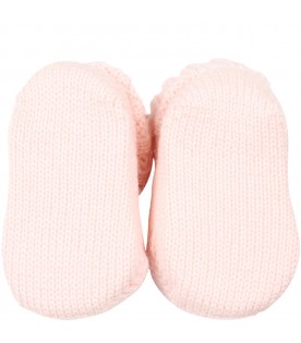 Pink baby bootee for baby girl