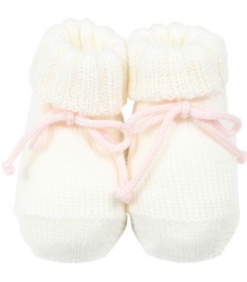 Ivory baby bootee for baby girl