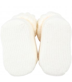Ivory baby bootee for baby girl