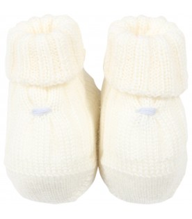 Ivory baby bootee for baby boy
