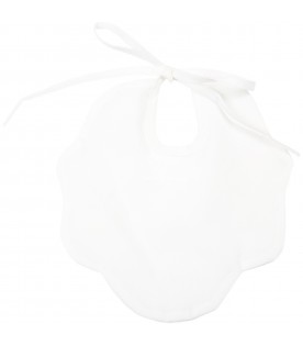 White bib for kids with bows