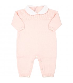 Pink babygrow for baby girl with poka-dots