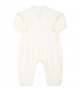 Ivory babygrow for baby boy with embroideries