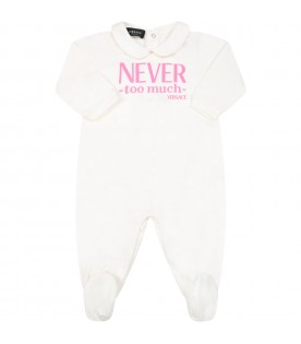White set for baby girl with logo