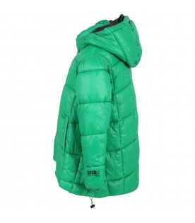 Green jacket for girl with logo