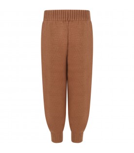 Brown trouser for boy with logo
