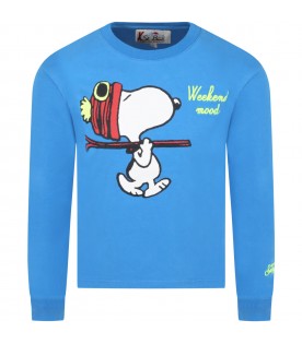 Light blue t-shirt for boy with Snoopy