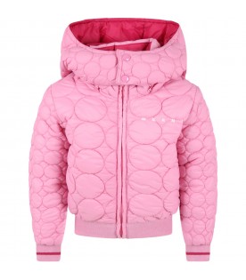Pink jacket for girl with logo