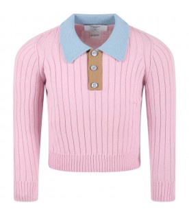 Pink polo shirt for girl