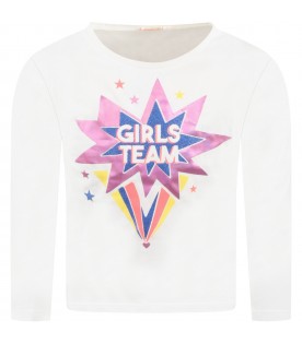 White t-shirt for girl with print