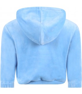 Light blue sweatshirt for girl with writing