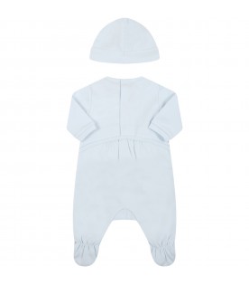 Light blue set for baby boy with logo