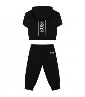 Black suit for baby boy with logo