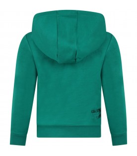 Green sweatshirt for boy with logo