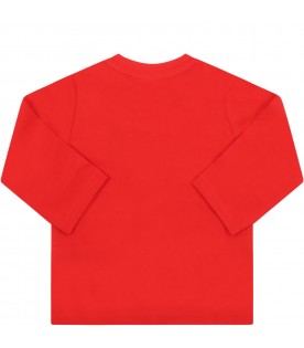 Red t-shirt for baby boy with logo
