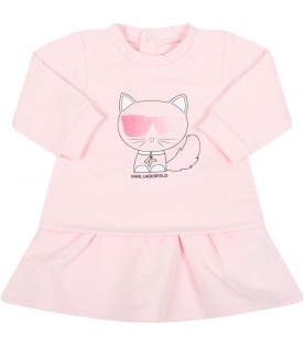 Vestito rosa per neonata con Choupette