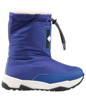 Blue boots for boy with logo