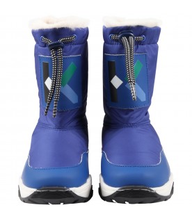 Blue boots for boy with logo