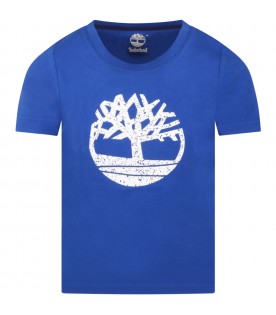 Blue t-shirt for boy with iconic tree
