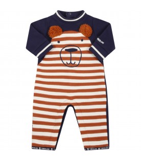 Blue babygrow for baby boy with bear