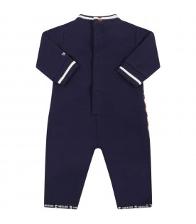 Blue babygrow for baby boy with bear
