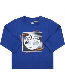 Blue t-shirt for baby boy with iconic tree