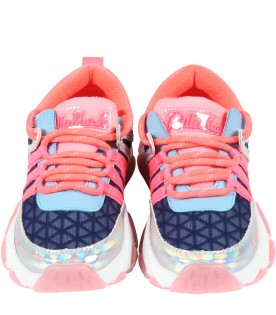 Multicolor sneakers for girl with logo