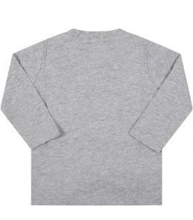 Grey t-shirt for baby boy with print