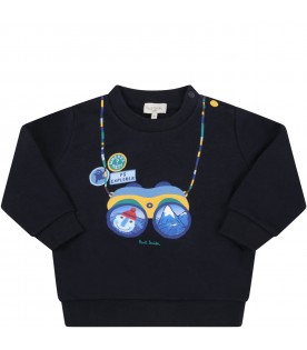 Blue sweatshirt for baby boy with print