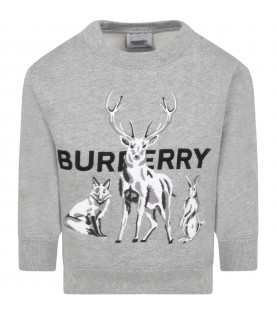 Grey sweatshirt for kids with animals