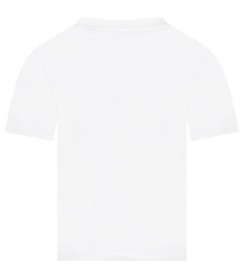 White t-shirt for kids with animals