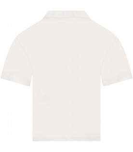 Ivory t-shirt for boy with logo