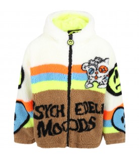 Multicolor jacket for boy with bear