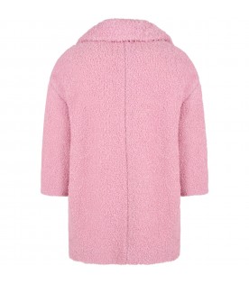 Pink coat for girl with bow