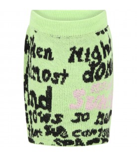 Green skirt for girl with writings
