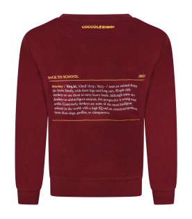 Burgundy sweatshirt "Back To School"