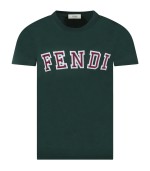 Fendi Kids Green t-shirt for boy with logo