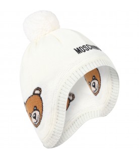 Ivory hat for baby kids with logo