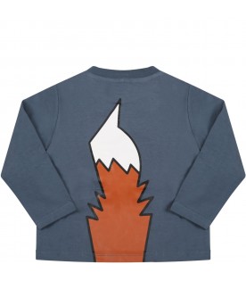 Blue t-shirt for baby boy with fox