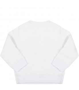 White sweatshirt for baby boy with snowman