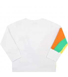 White t-shirt for baby boy with snail