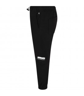 Black trouser for boy with logos