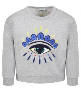 Grey sweatshirt for boy with iconic eye
