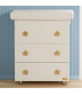 Ivory changing table for babykids with stars