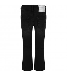Black jeans "Janie" for girl with rhinestone buttons