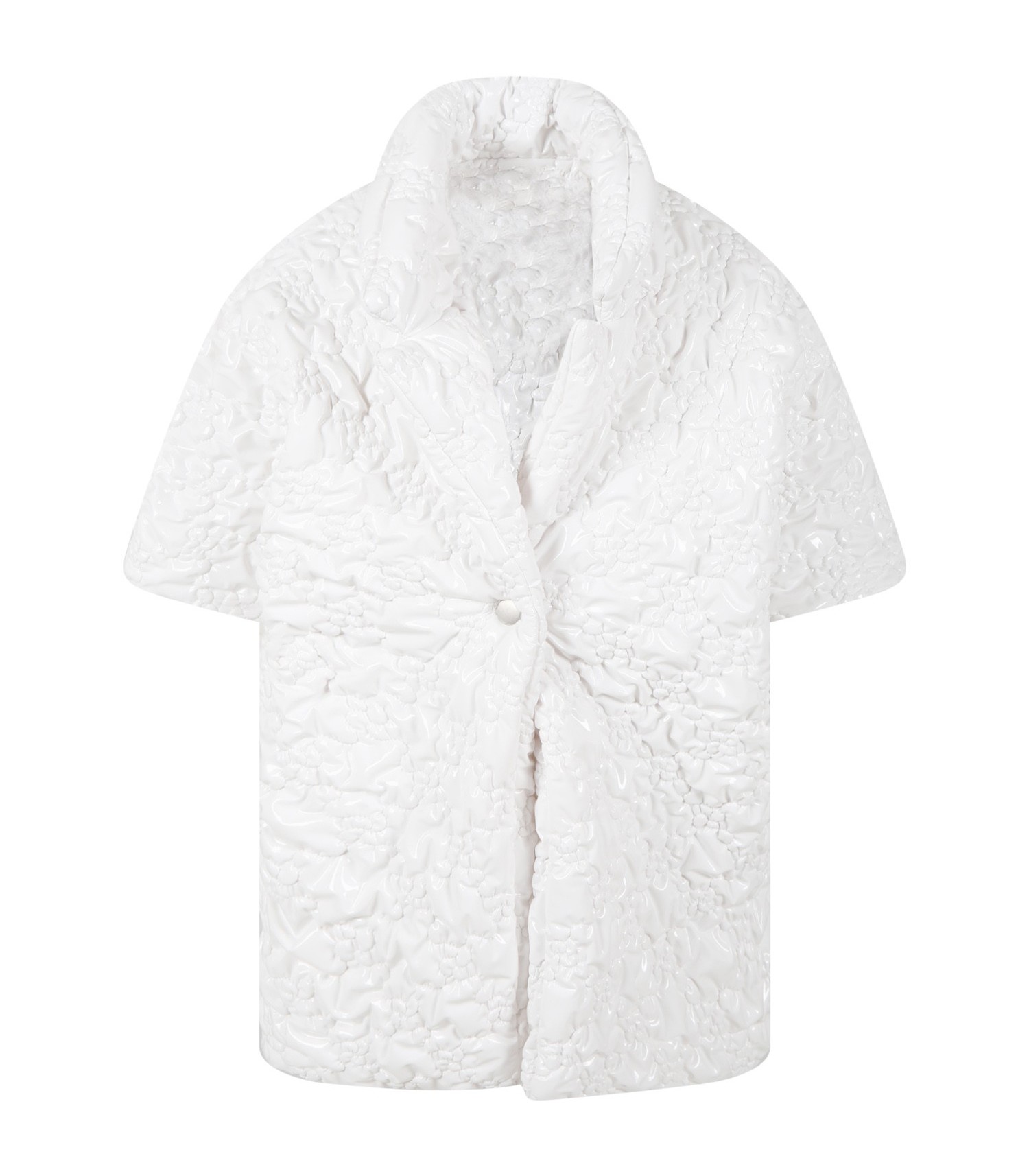 Caroline Bosmans White coat for girl with emroidery