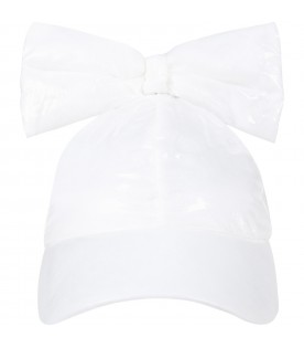 White hat for girl with bow