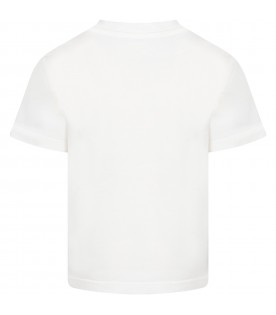 White T-shirt for kids with black print and logo